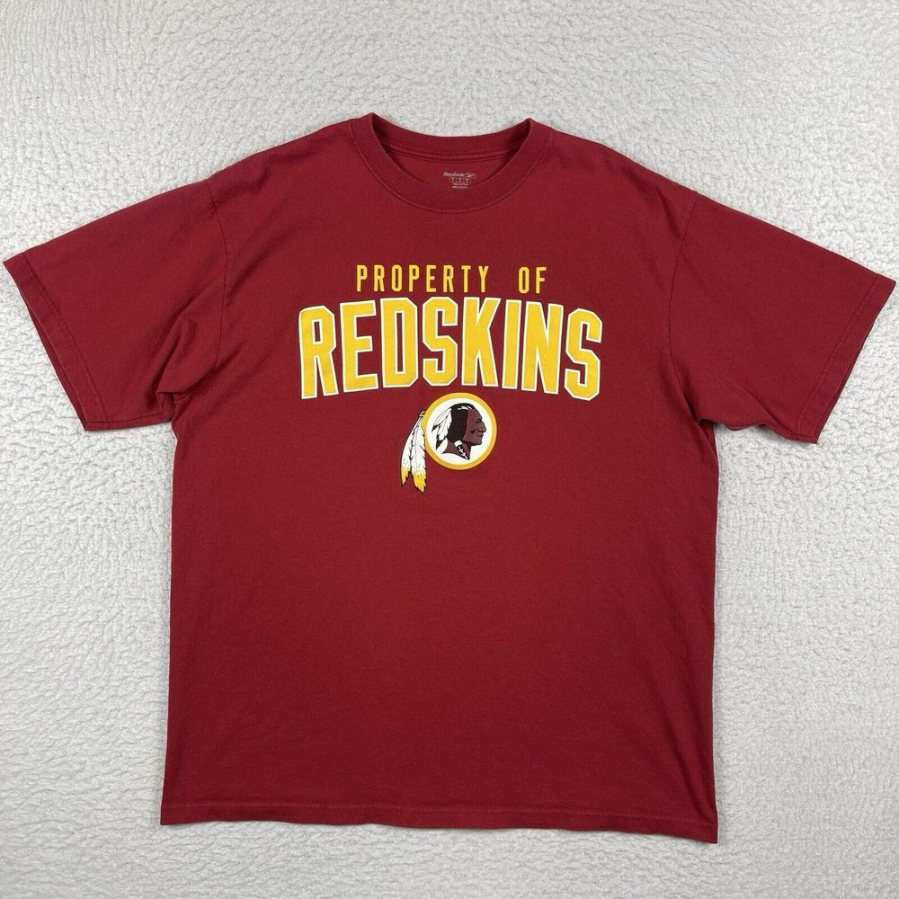 Washington Redskins Shirt Mens Large Reebok NFL Football NFC East Spell Out Tee‎